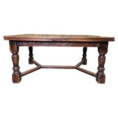 Table de ferme Louis XIII en Wood massif avec rallonges, 20e siècle
