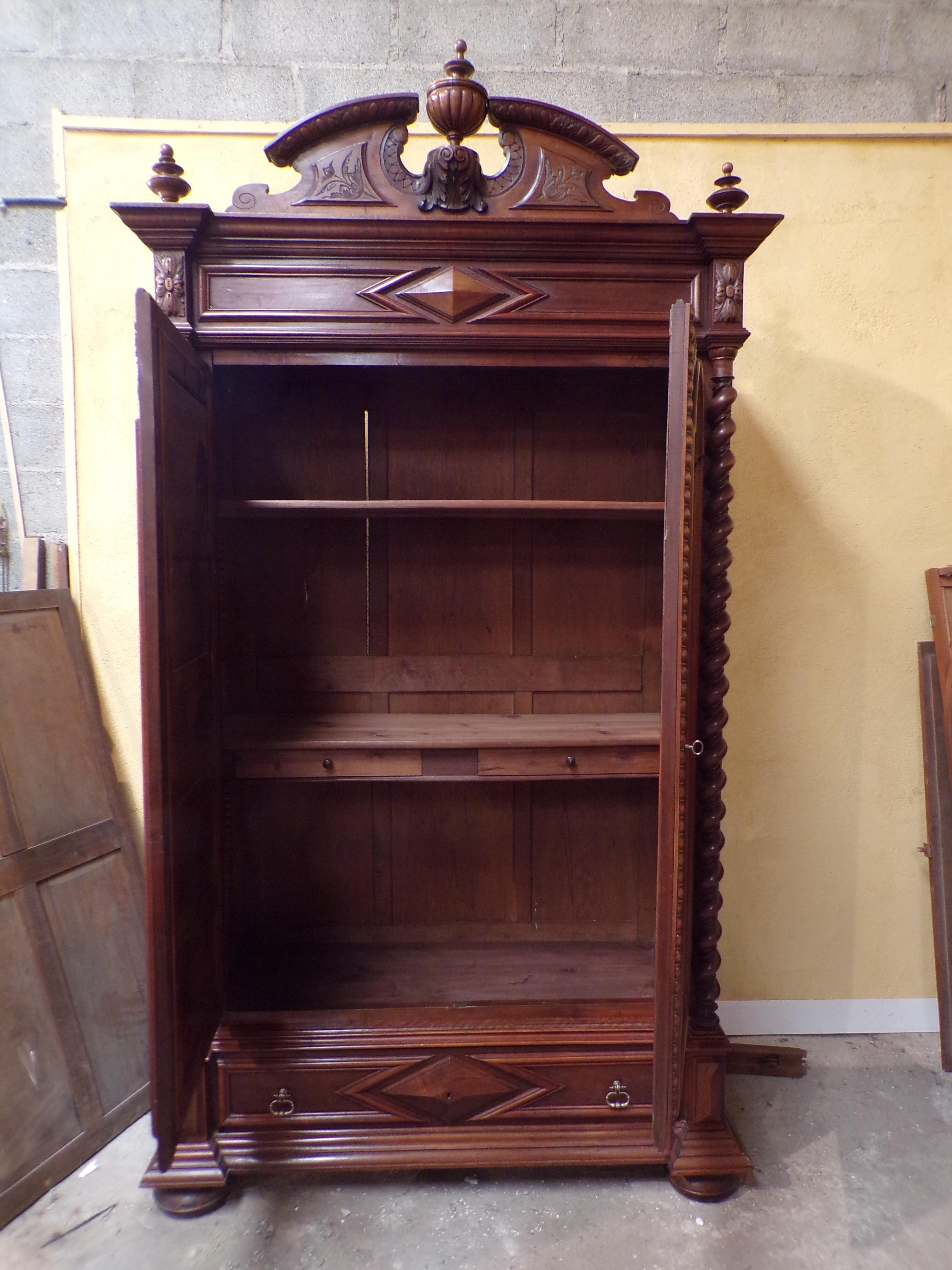 French Louis XIII Four-Piece Bedroom Set circa 1890 in Walnut For Sale