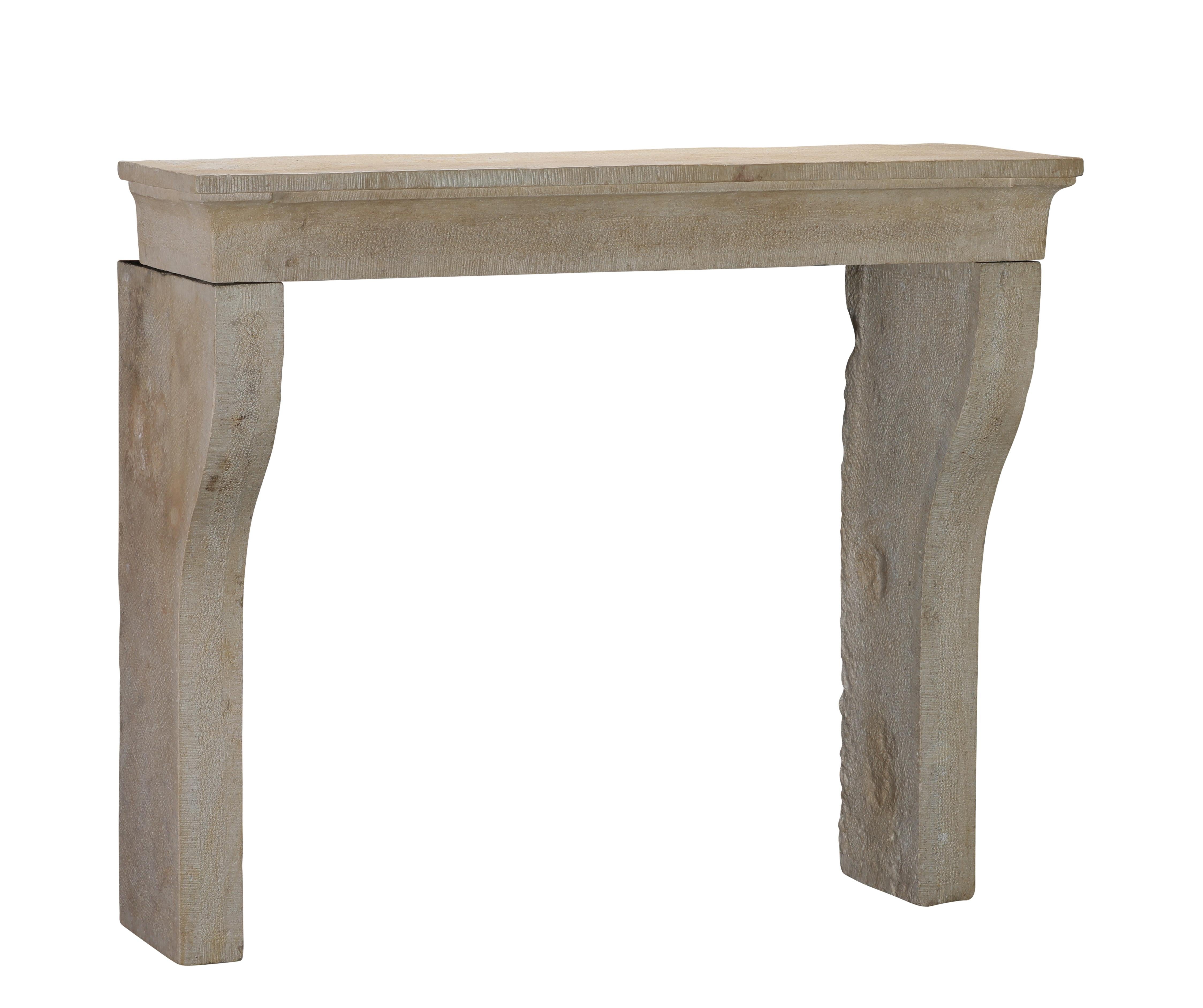 Louis XIII French Rustic Style Fireplace Surround In Timeless Beige Sandstone For Sale 7