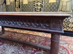 Louis XIII Gothic Style Dining Table in Walnut, 20th Century