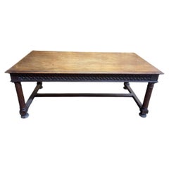 Louis XIII Gothic Style Dining Table in Walnut, 20th Century