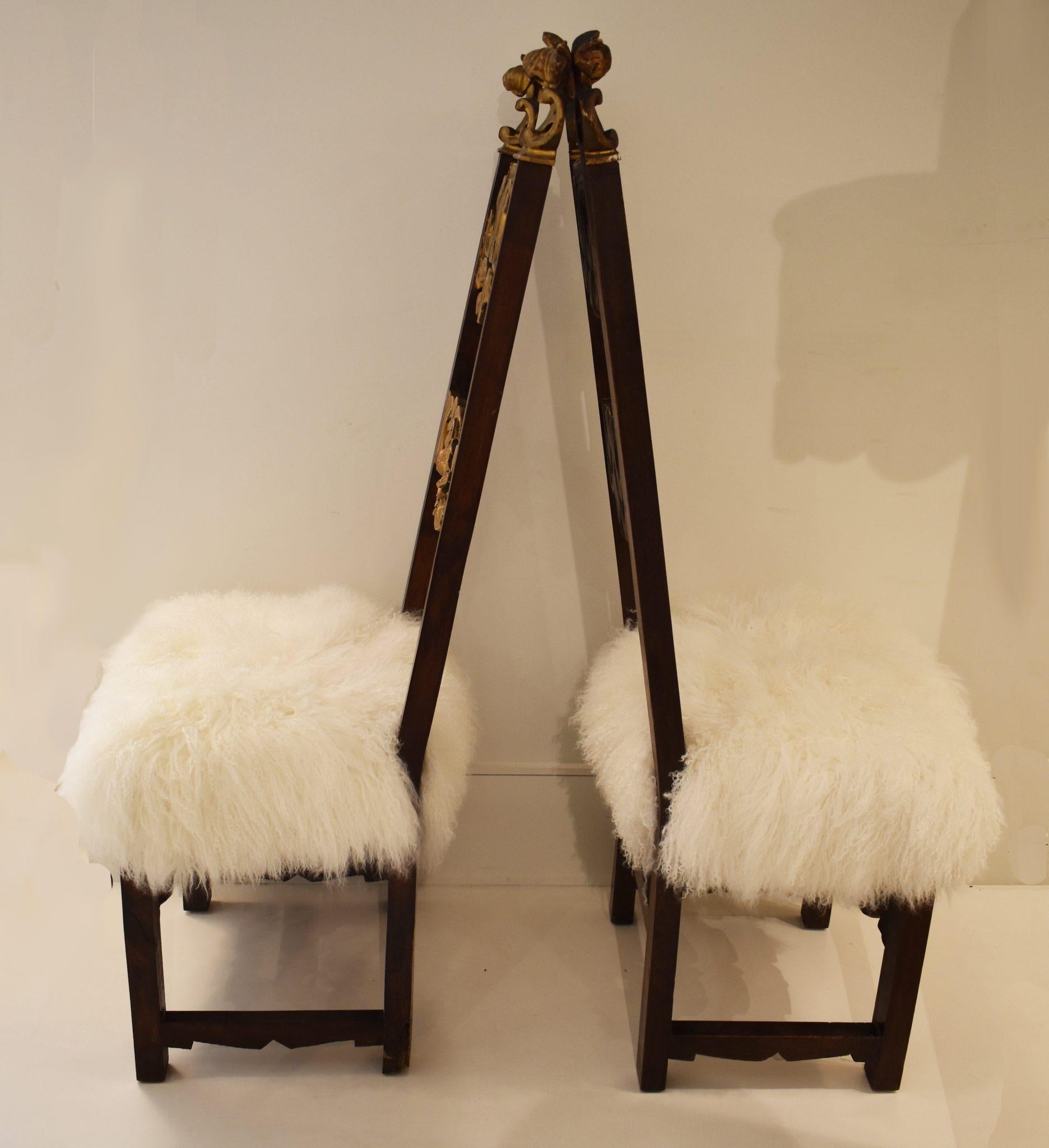 Louis XIII Italian Chairs, Pair, 18th Century 3