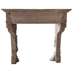 Louis XIII Limestone Fireplace