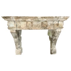 Louis XIII Limestone Fireplace from France