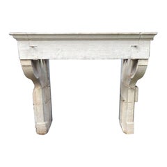 Louis XIII Limestone Fireplace Mantel