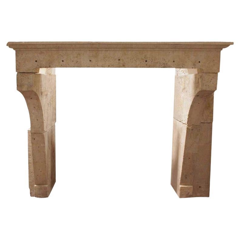 Louis XIII Limestone Mantel, circa 1760 For Sale