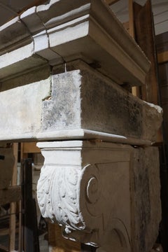 Louis XIII Limestone Mantel