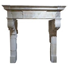 Louis XIII Limestone Mantel