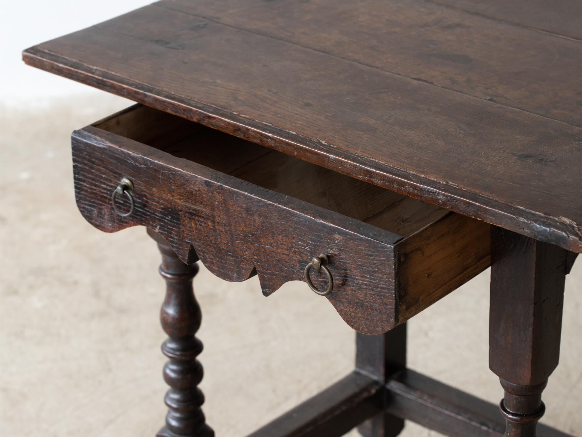 French Louis XIII Oak Side Table