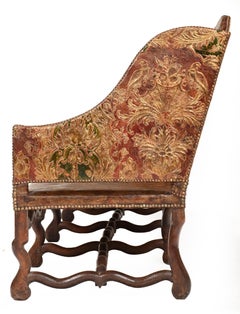 Louis XIII Os De Mouton Settee, Cuir De Cordoue 17th Century Parcel Gilt Leather