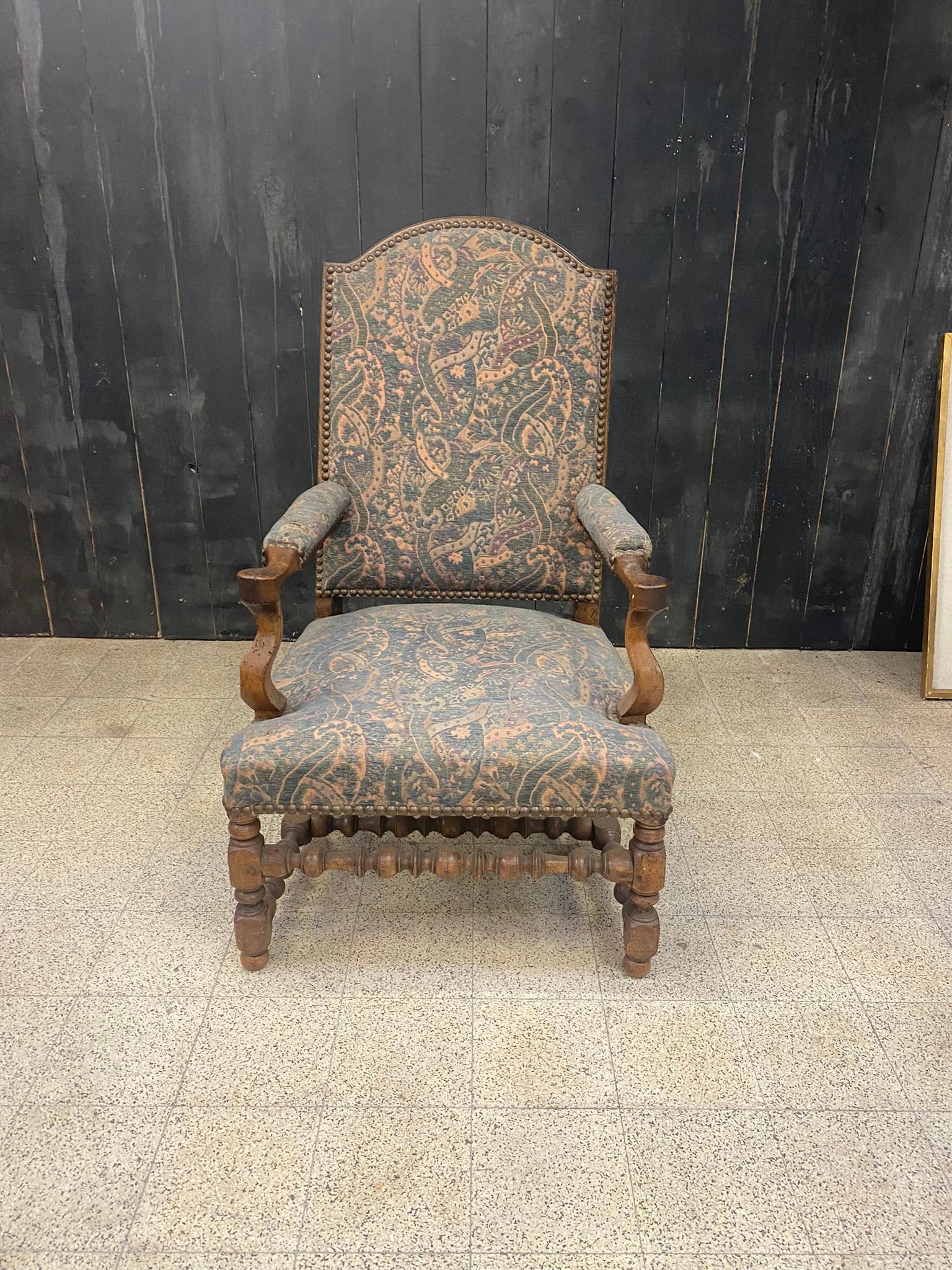 Beech Louis XIII Period Armchair For Sale