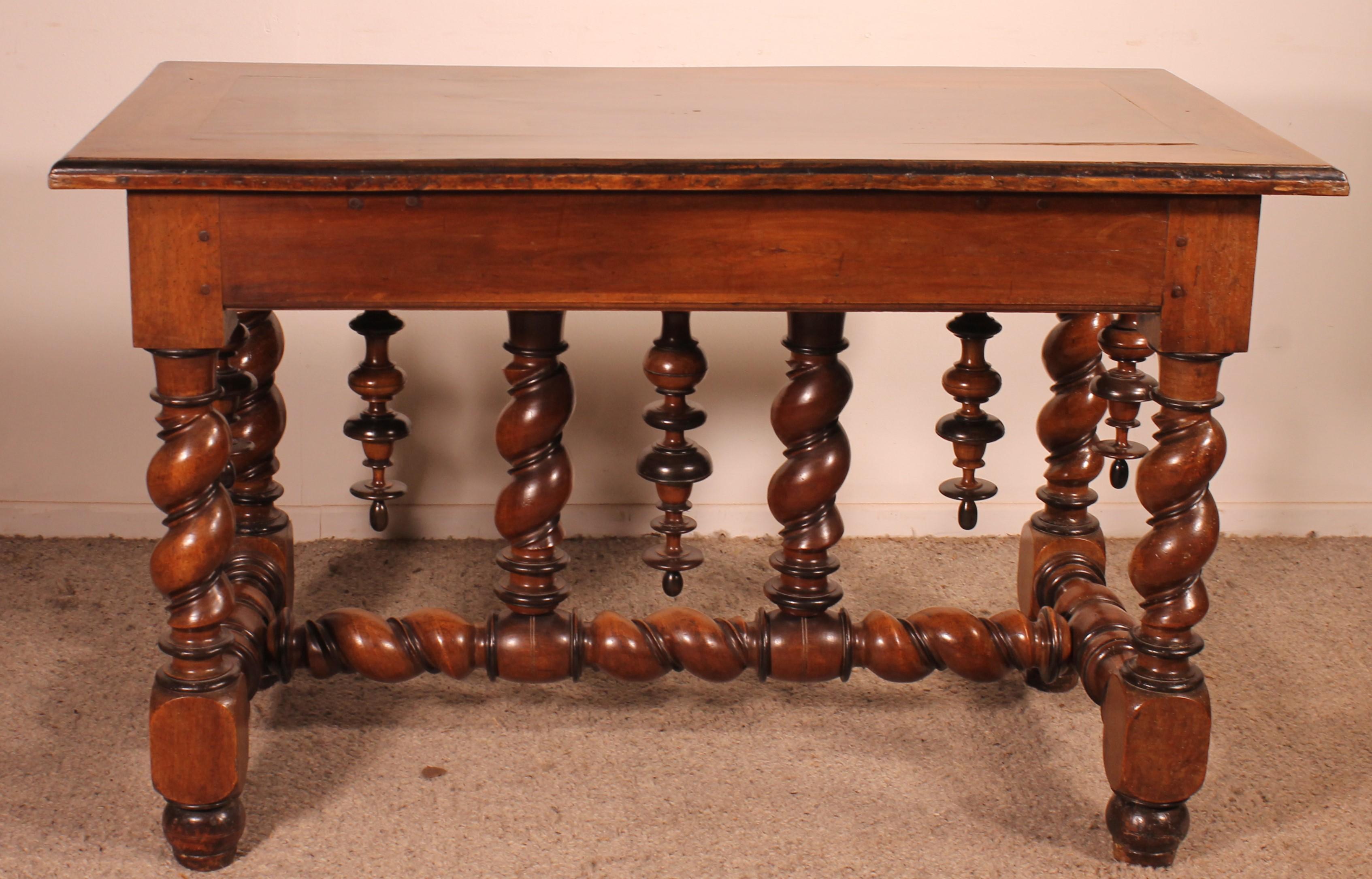 Louis XIII Period Center Table Or Console In Walnut -early 17 Century For Sale 5