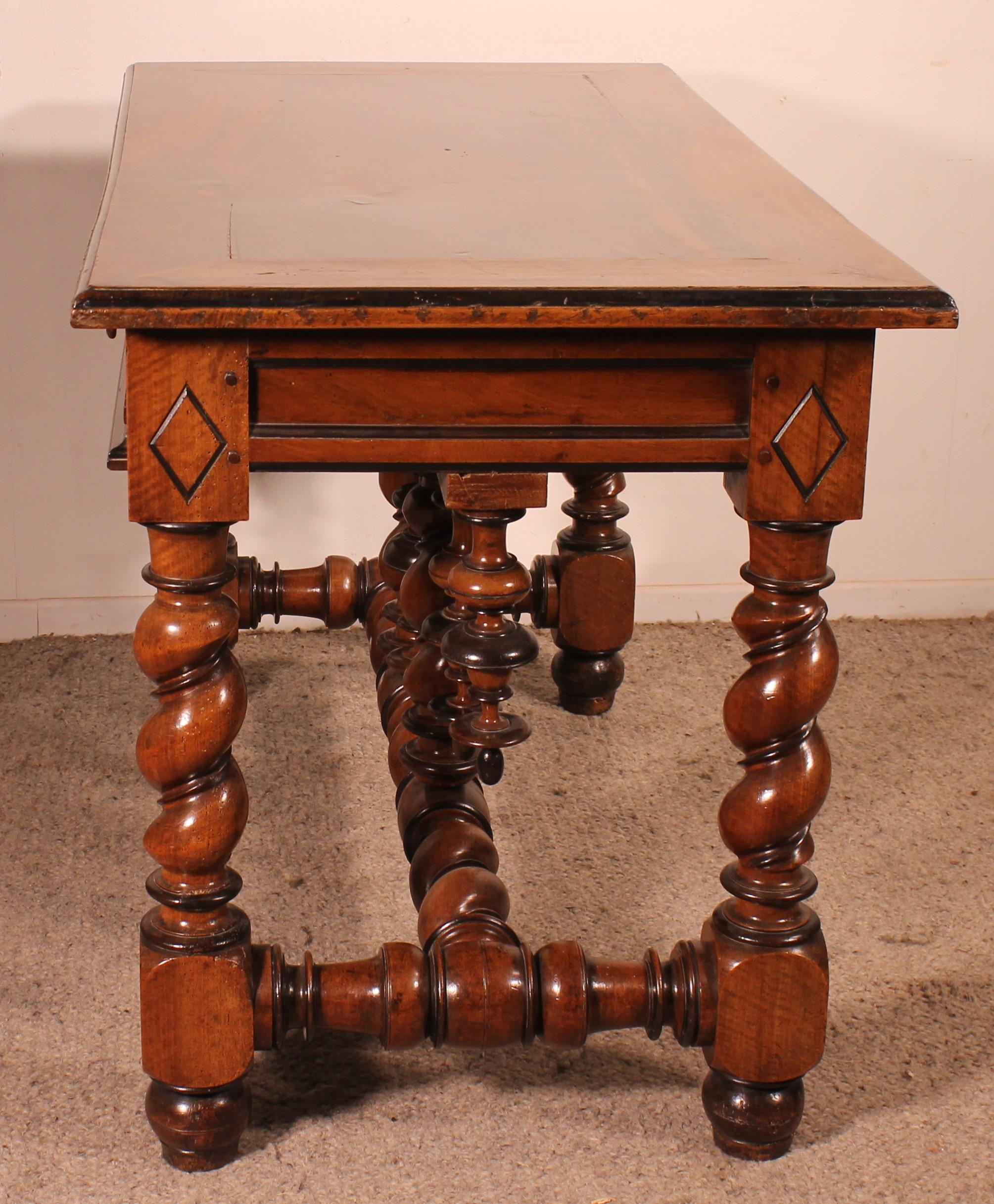 Louis XIII Period Center Table Or Console In Walnut -early 17 Century For Sale 6