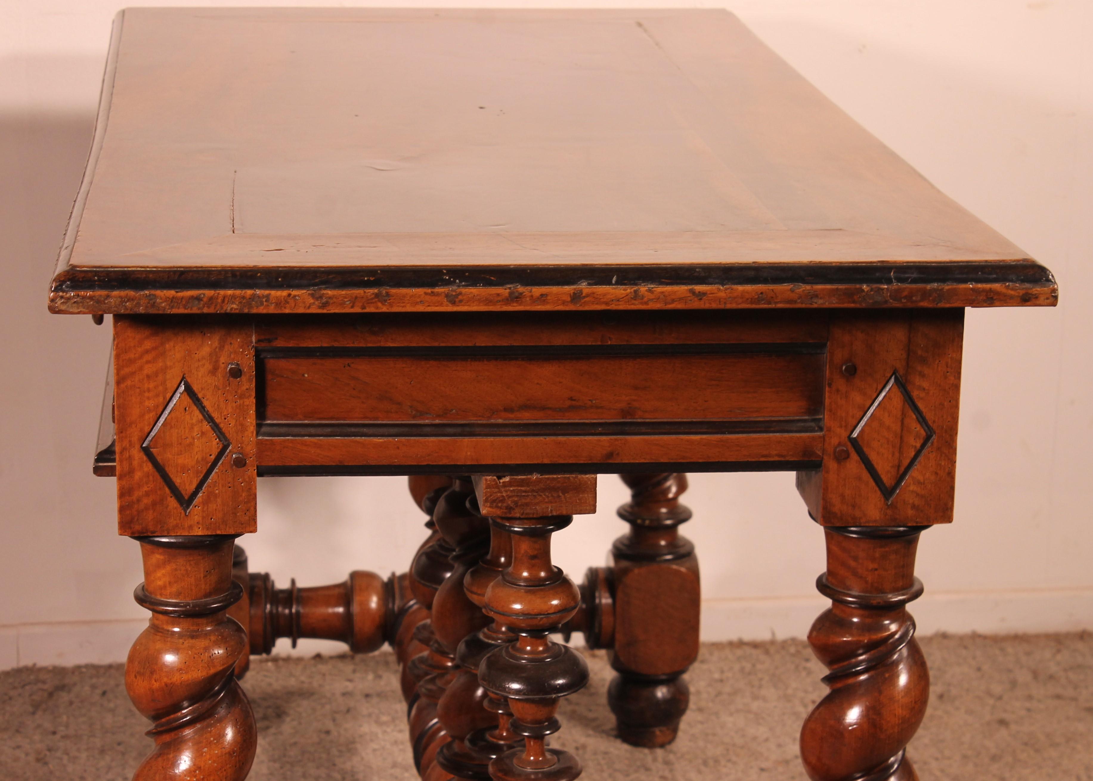 Louis XIII Period Center Table Or Console In Walnut -early 17 Century For Sale 7