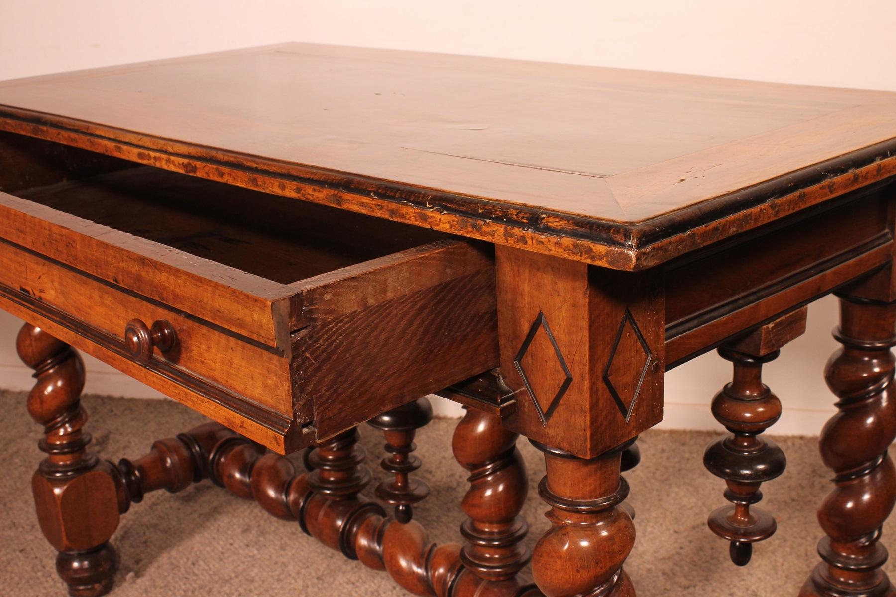 Louis XIII Period Center Table Or Console In Walnut -early 17 Century For Sale 11