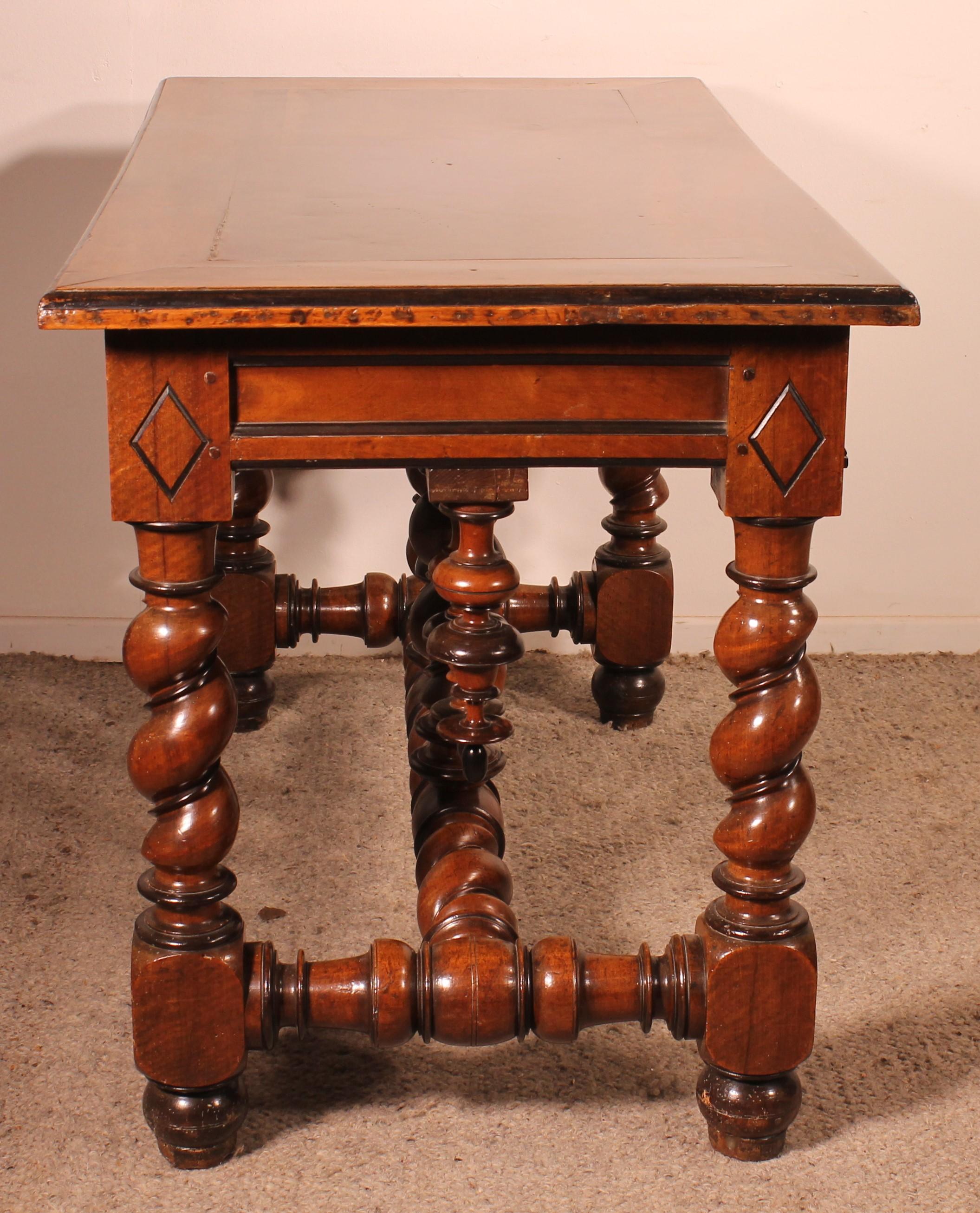 Louis XIII Period Center Table Or Console In Walnut -early 17 Century For Sale 3
