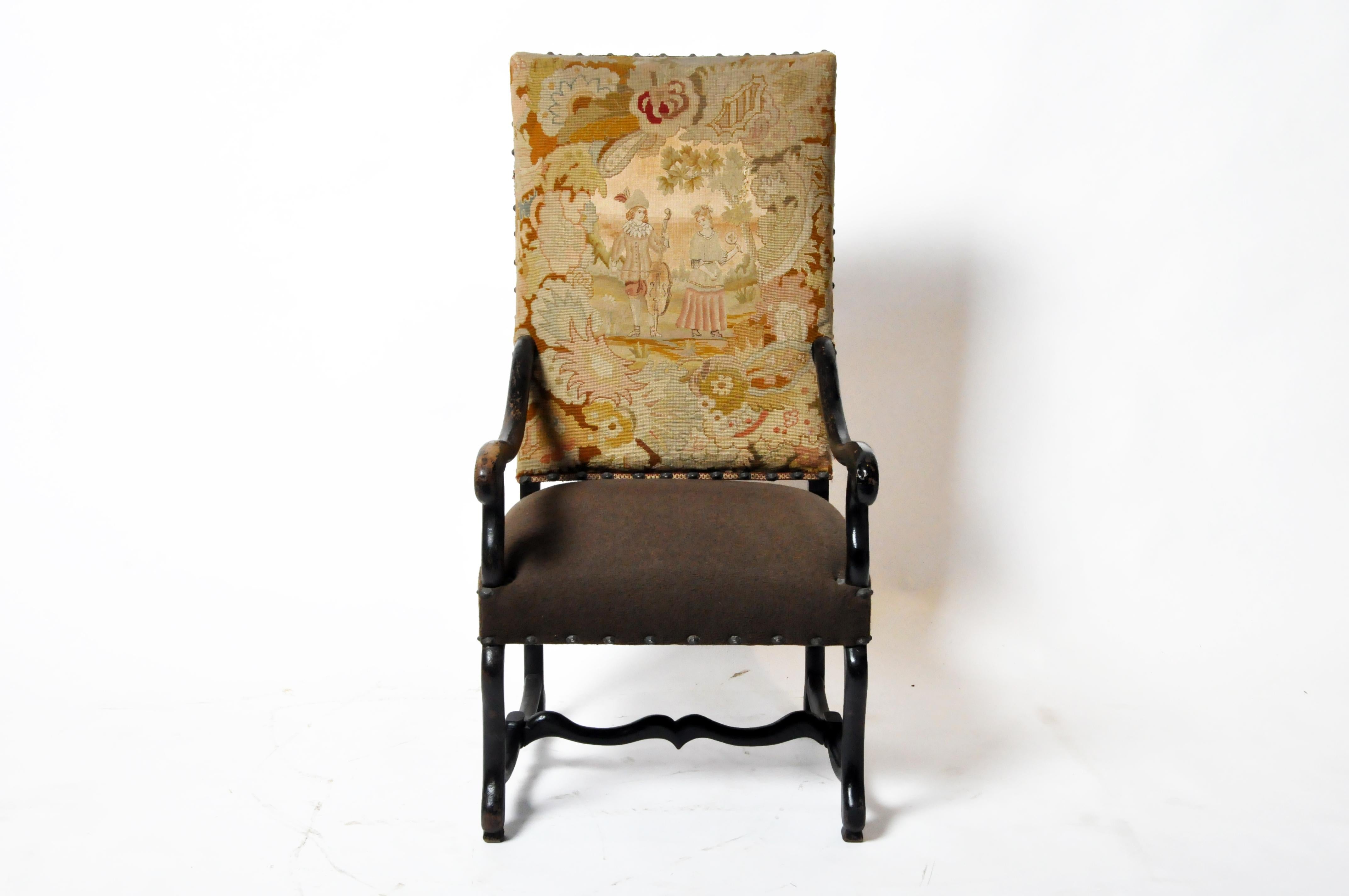 19th Century Louis XIII Style Arm Chair For Sale