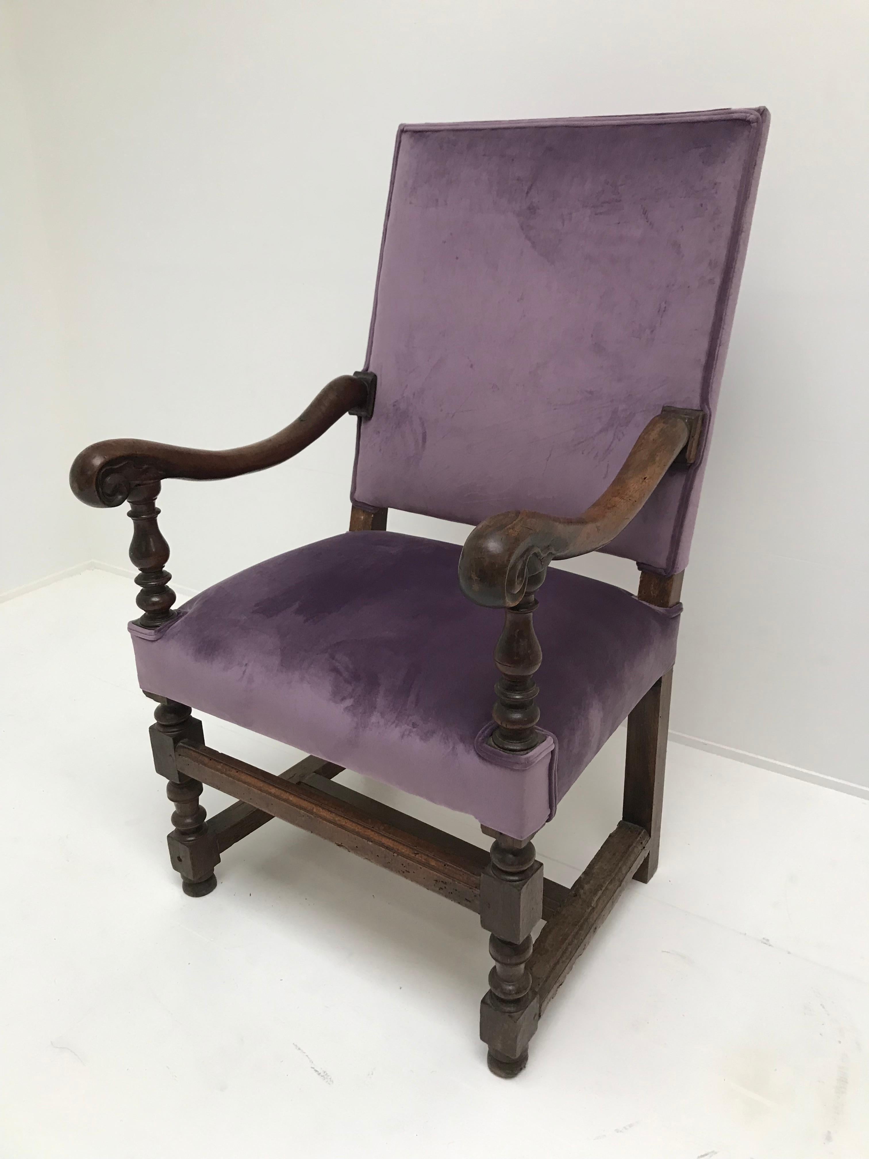 Polished Louis XIII Style Armchair