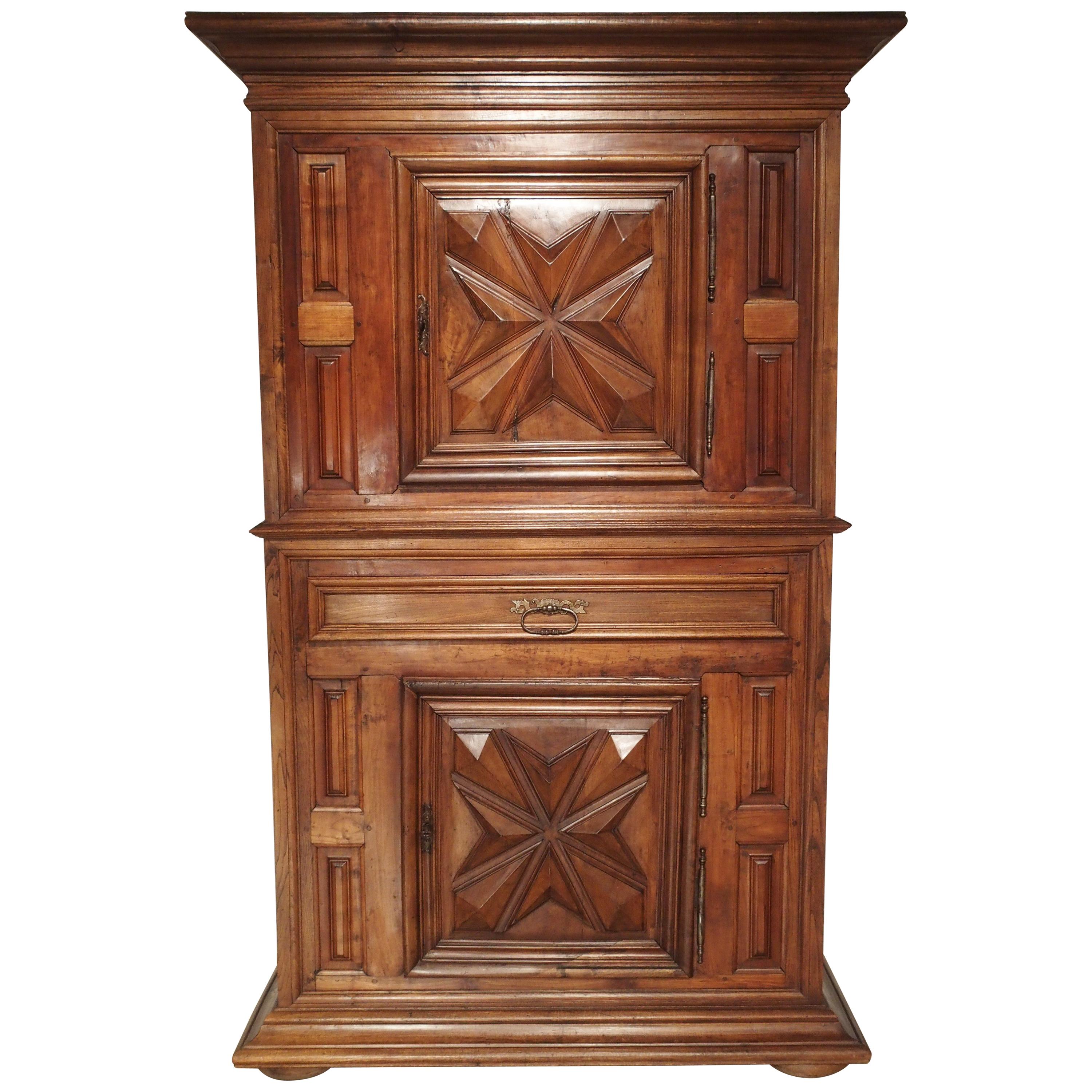 Louis XIII Style Diamond Point Homme Debout Cabinet from France