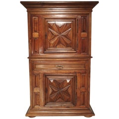 Louis XIII Style Diamond Point Homme Debout Cabinet from France