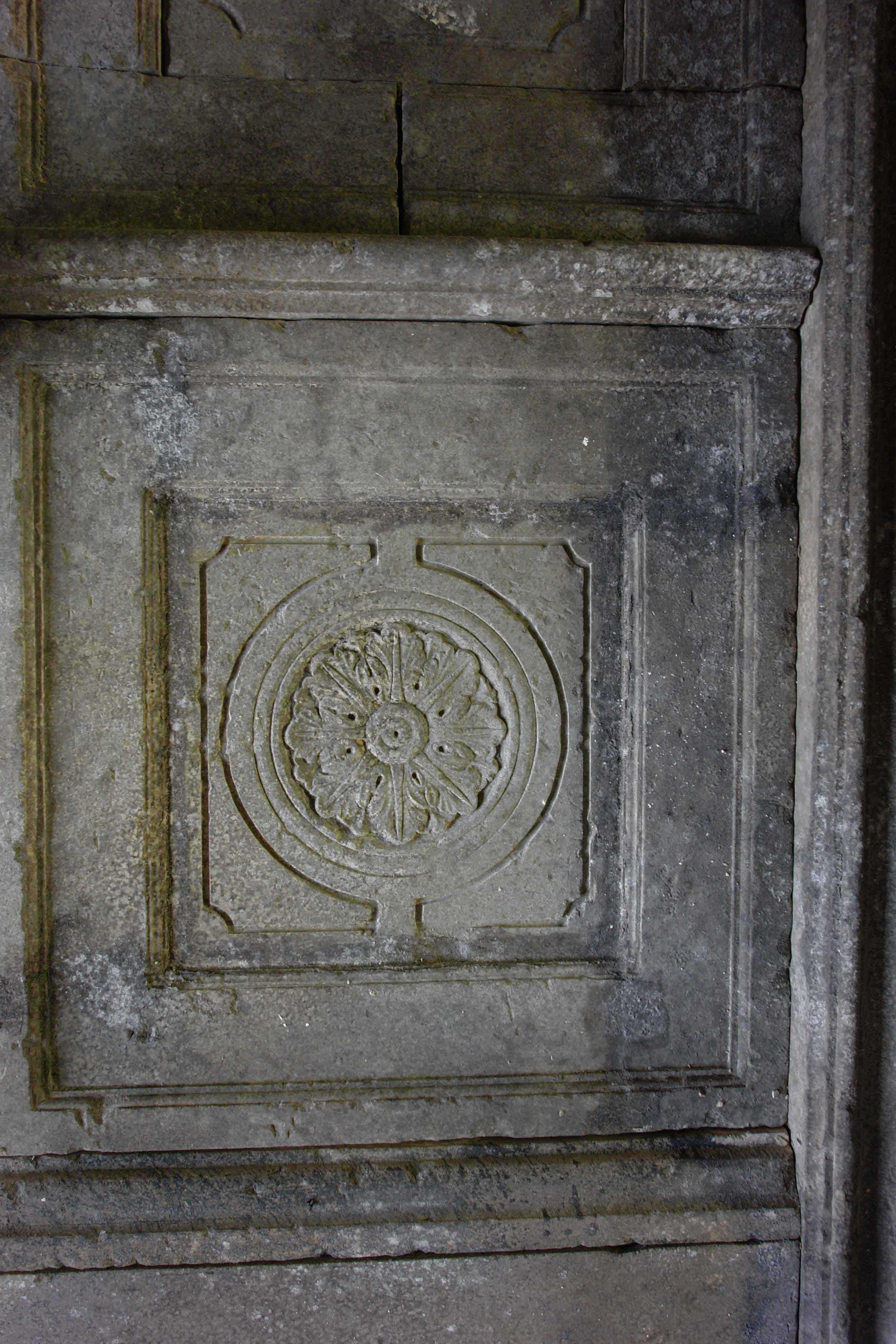 Hand-Carved Louis XIII Style Fireplace and Wall Panels in Limestone from France For Sale