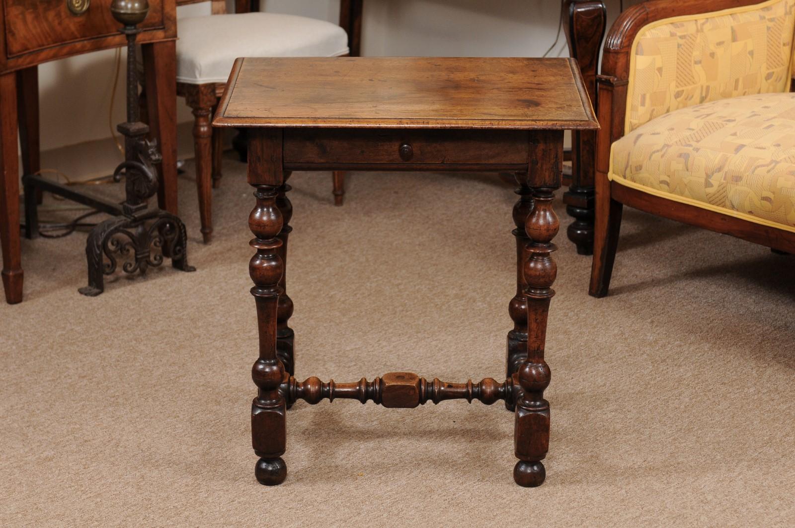 Louis XIII Style French Walnut Petite Side Table, 18th Century 6