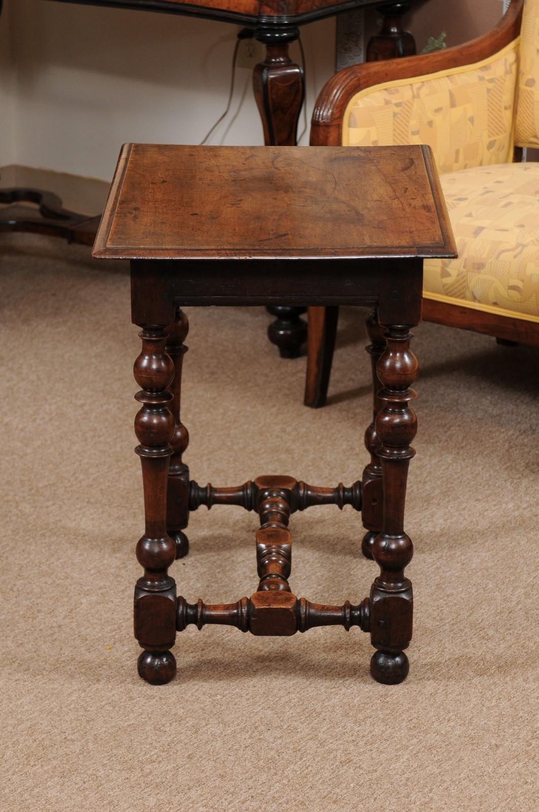 Louis XIII Style French Walnut Petite Side Table, 18th Century 3