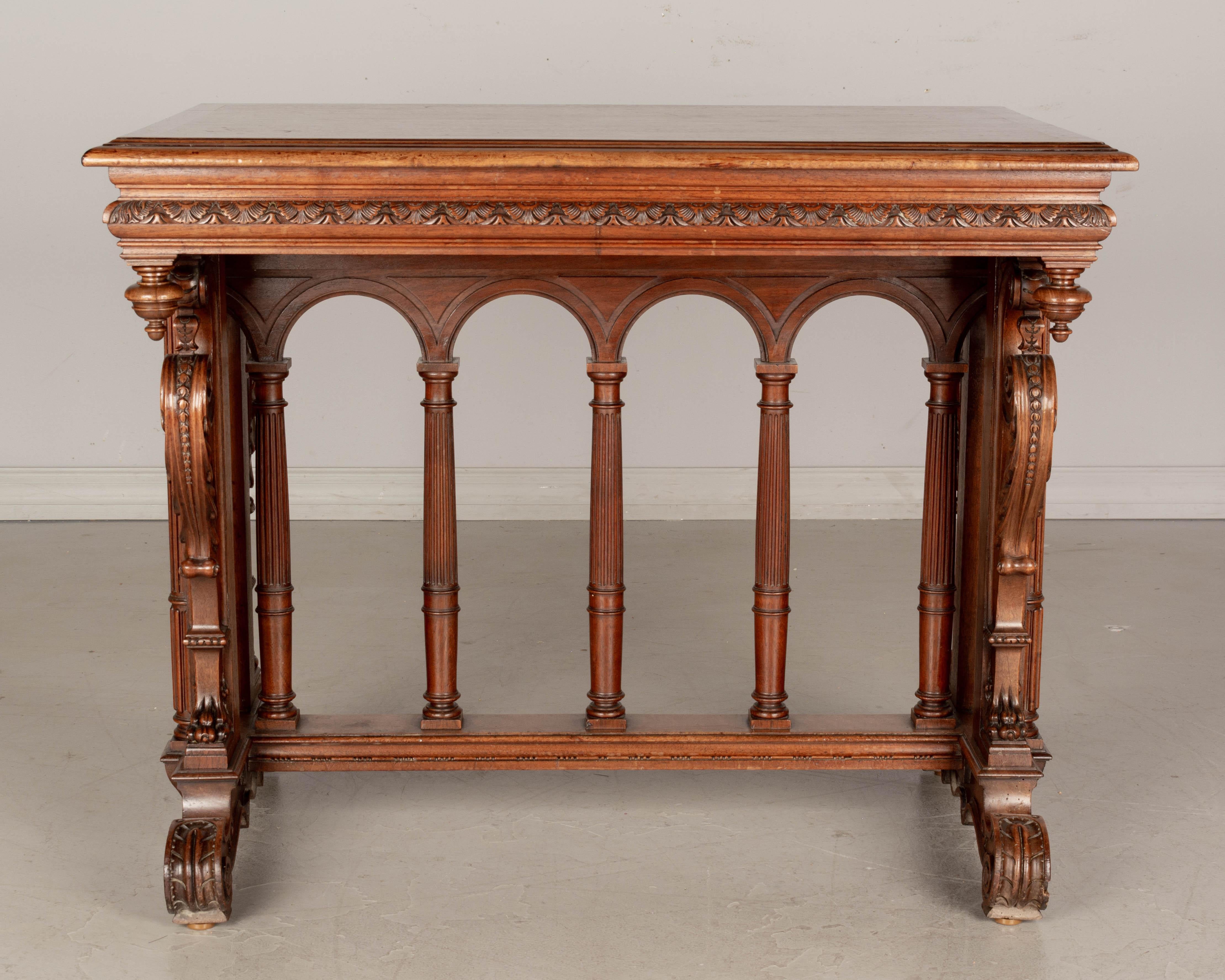 20th Century Louis XIII Style French Walnut Side Table For Sale