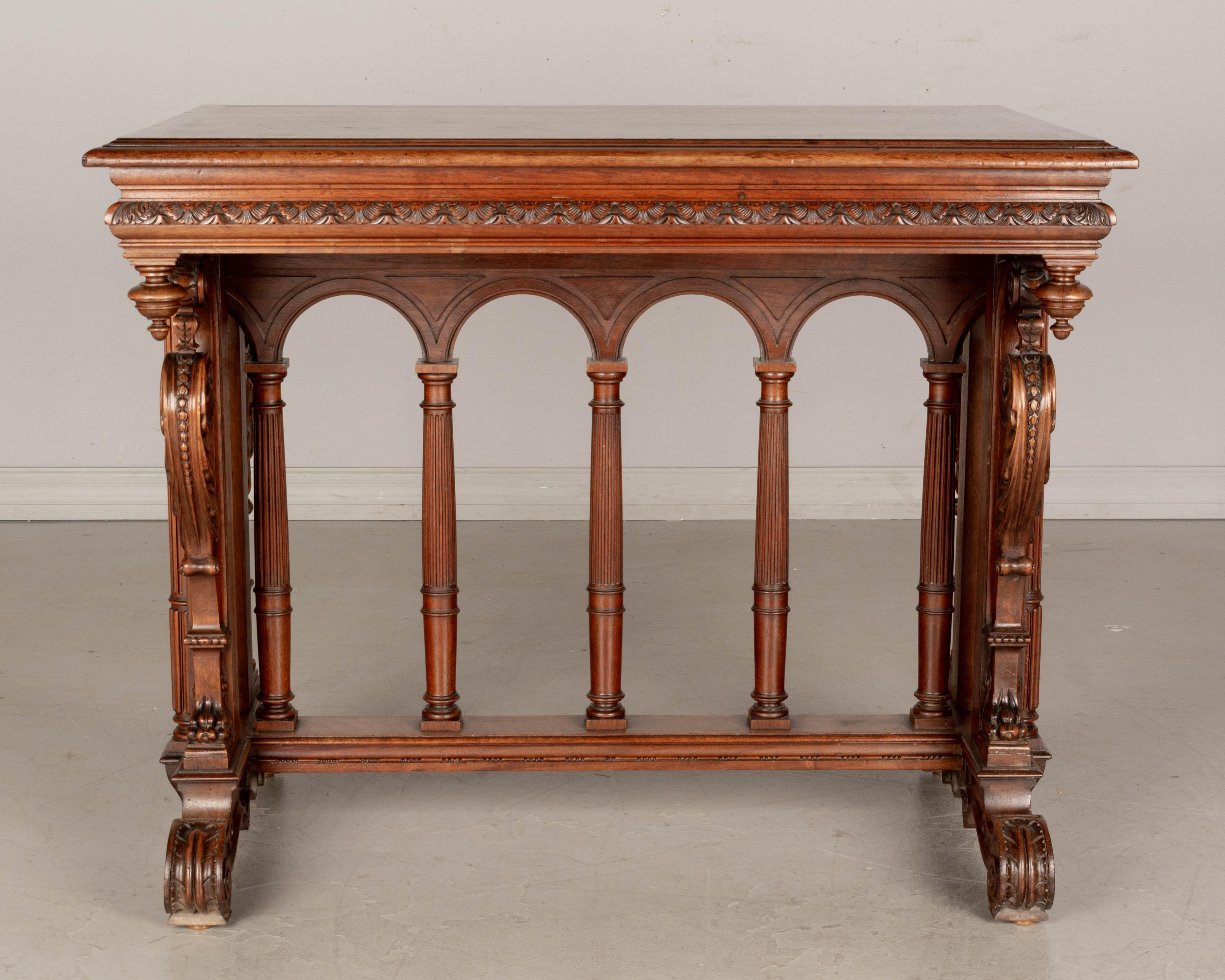 Louis XIII Style French Walnut Side Table For Sale 1
