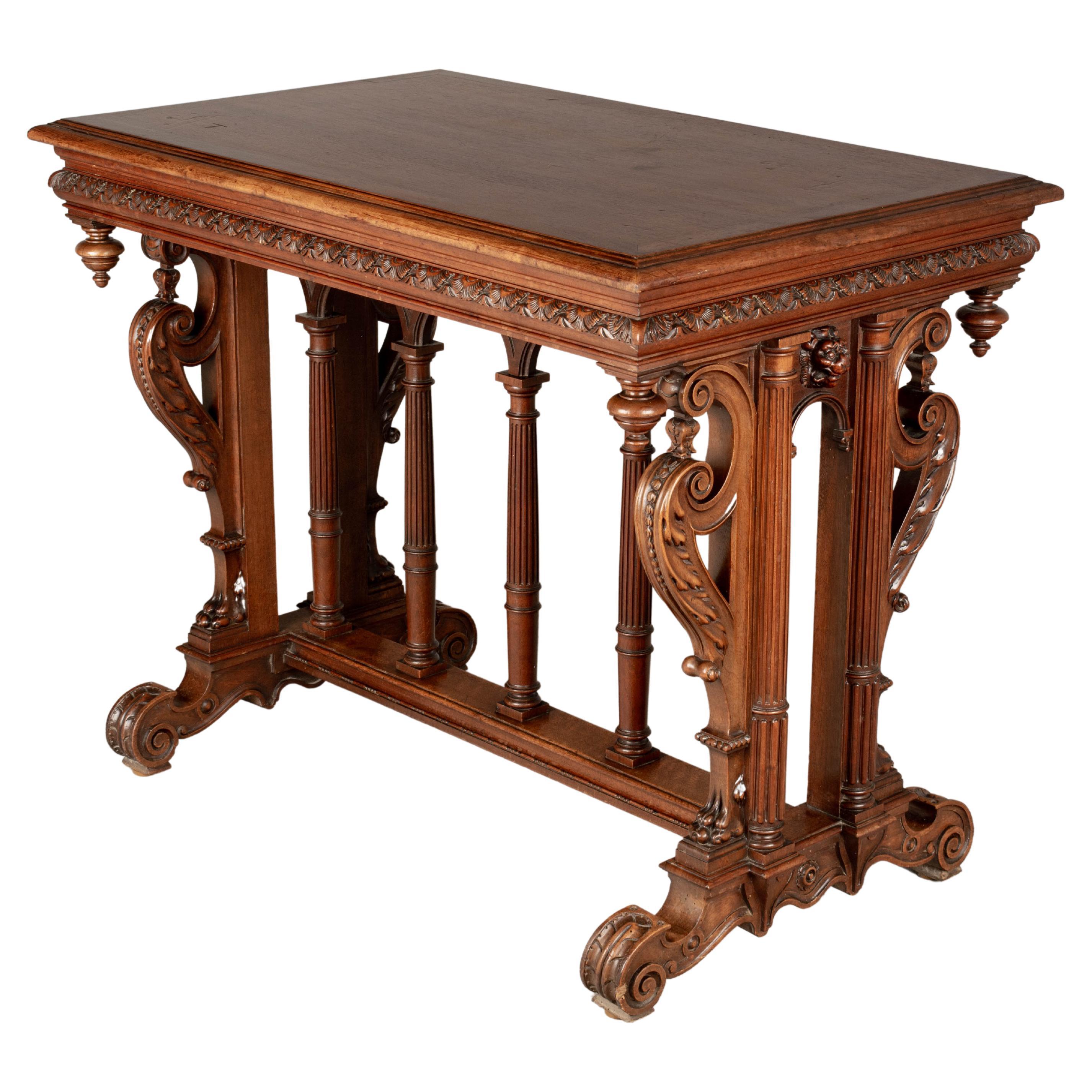 Louis XIII Style French Walnut Side Table For Sale