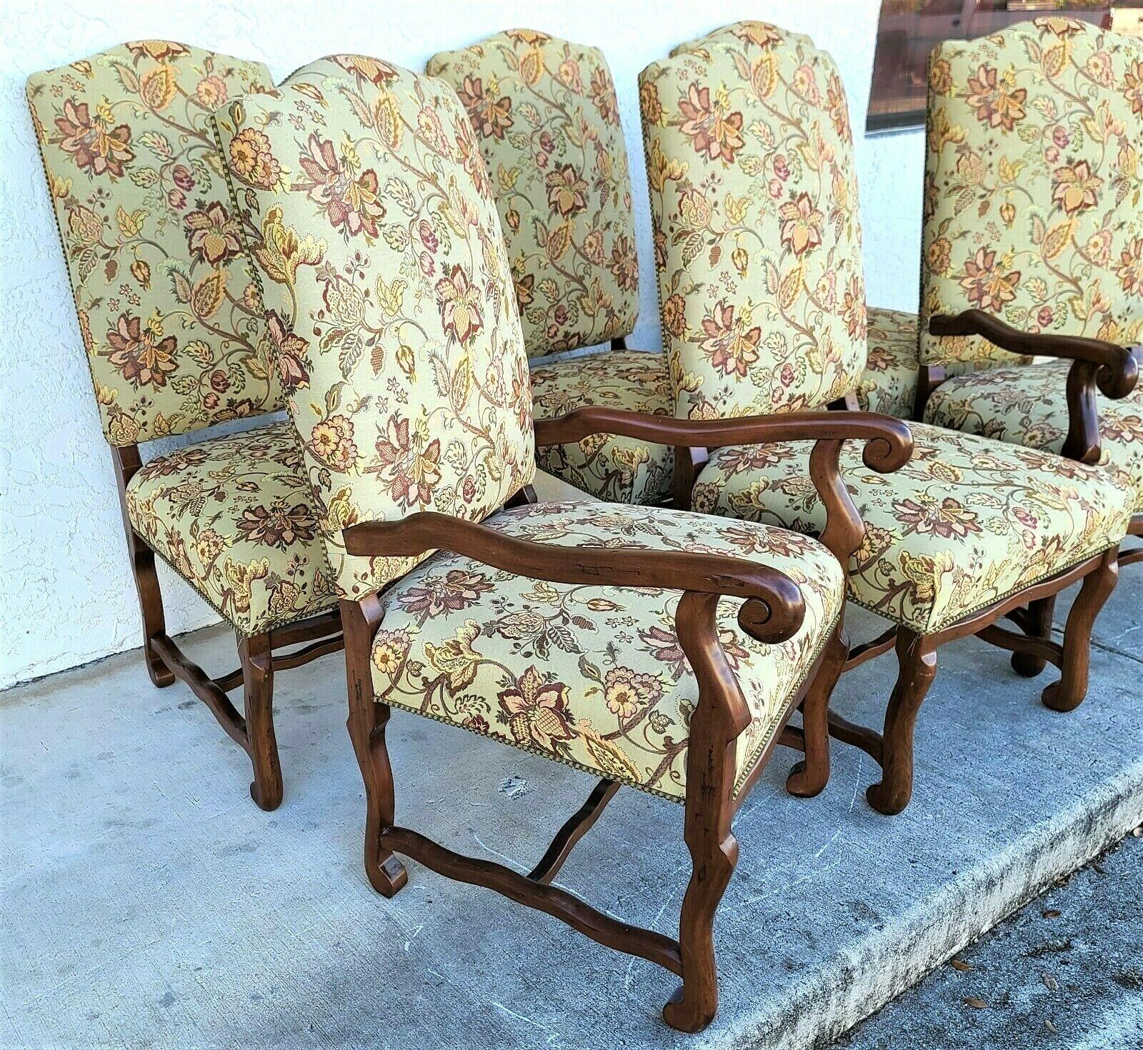 Esszimmerstühle mit Mutton-Beinen im Louis XIII.-Stil, 6er-Set im Zustand „Gut“ im Angebot in Lake Worth, FL