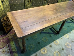 Table de ferme en Oak Oak de style Louis XIII, 19e siècle