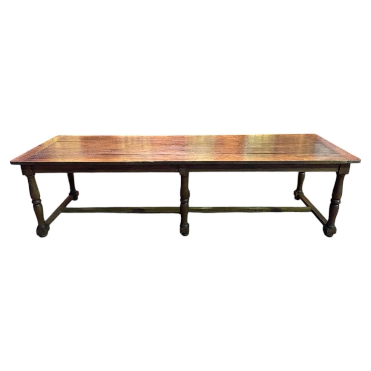 Louis XIII Style Oak Farmhouse Table, 19th Century
