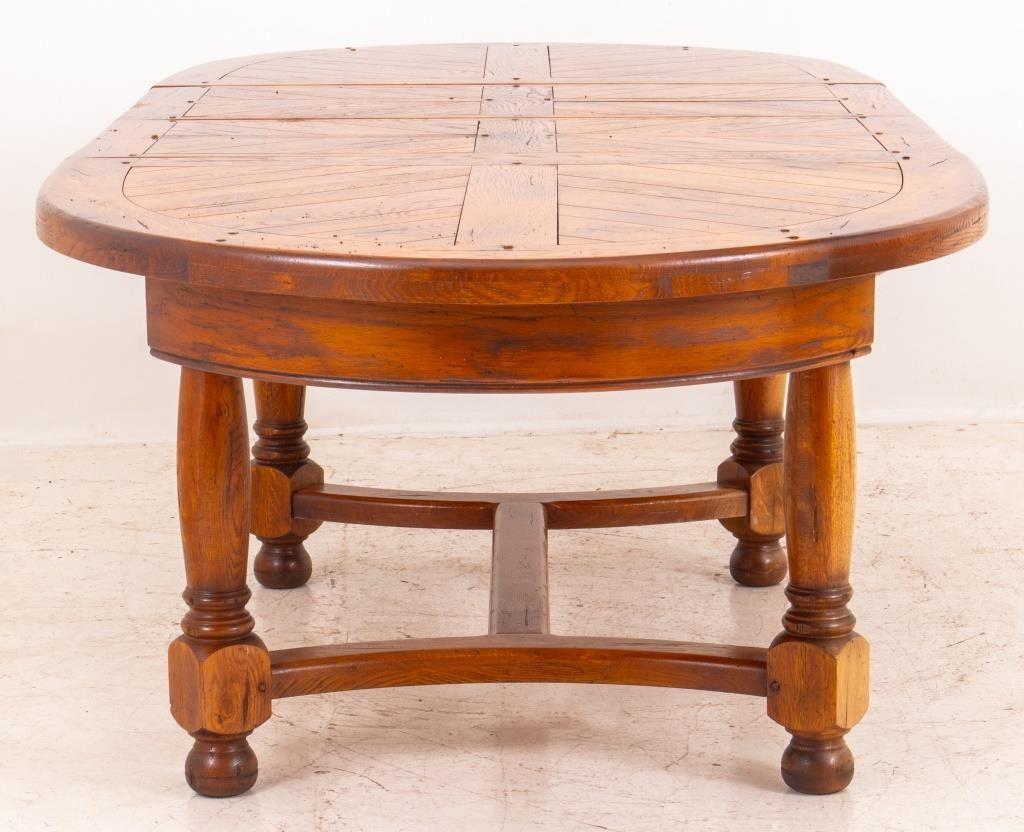 Louis XIII Style Oak Parquetry Oval Dining Table 3