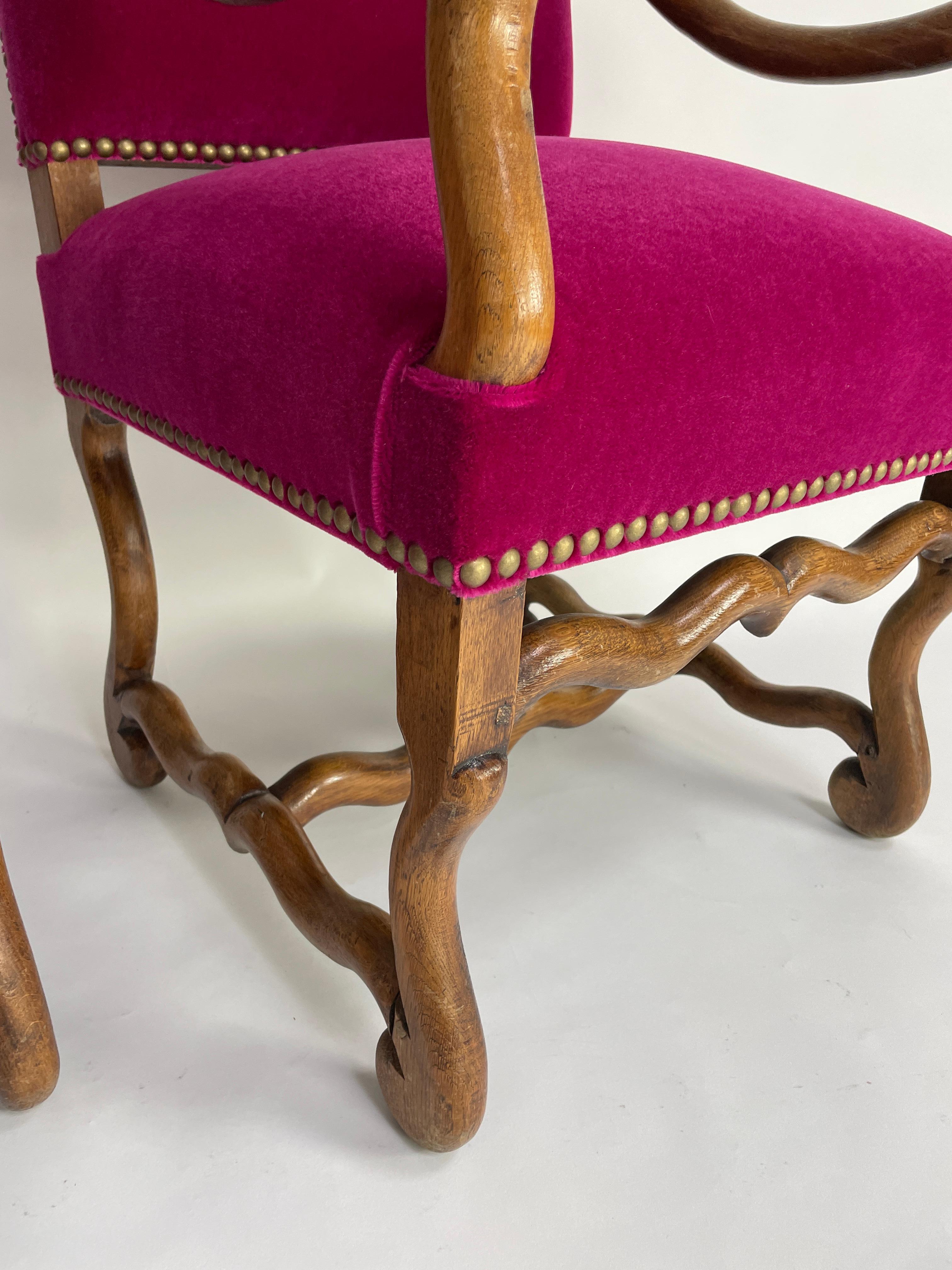 Louis XIII Style Os De Mouton Arm Chairs For Sale 5