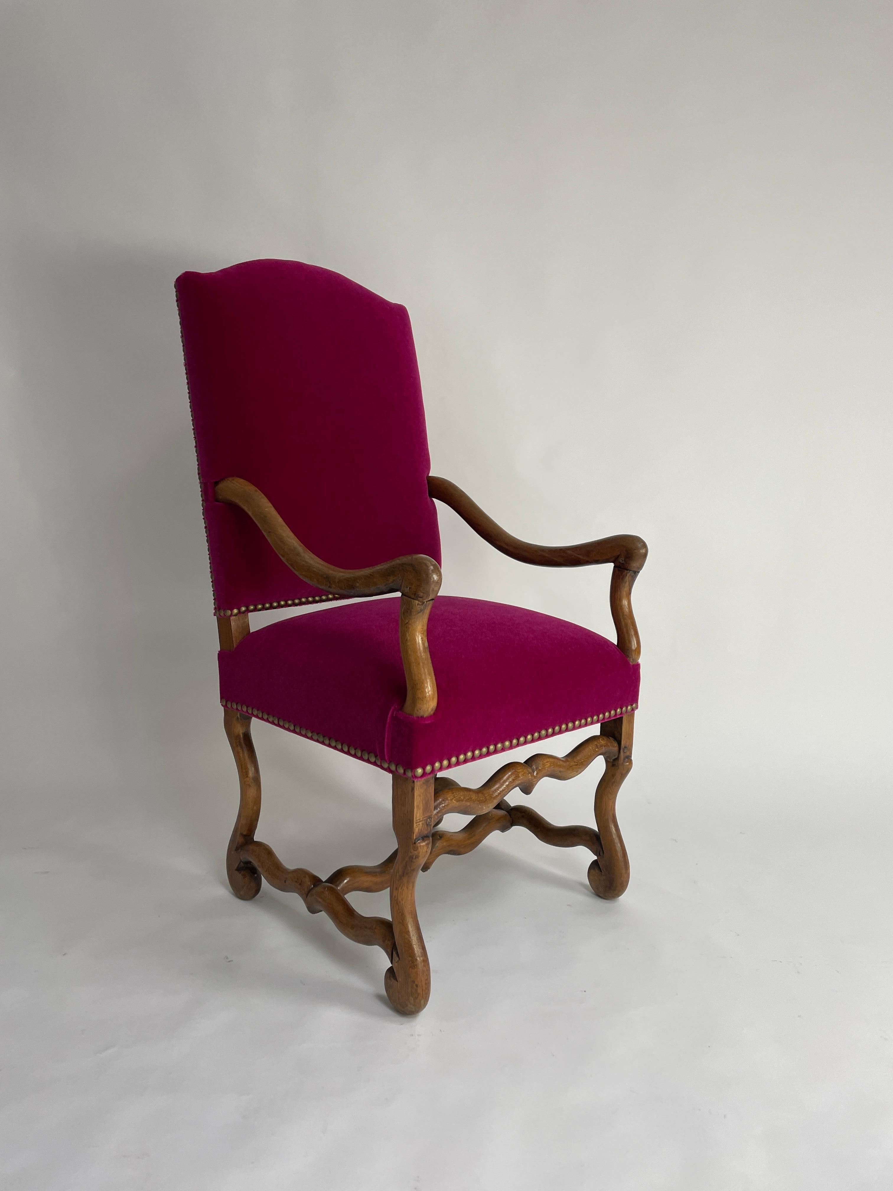 Louis XIII Style Os De Mouton Arm Chairs For Sale 2