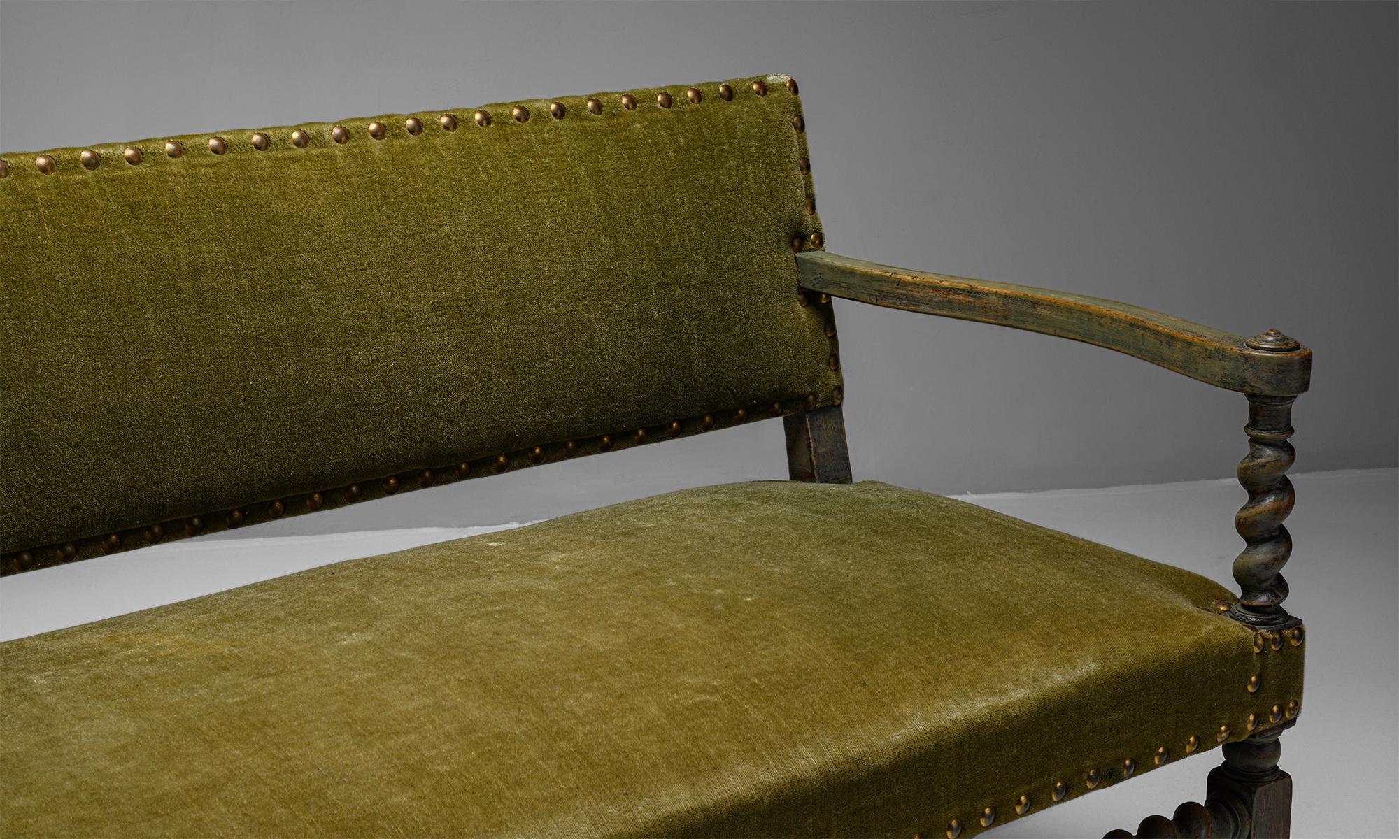 French Louis XIII Style Sofa, France, Circa 1940