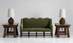 Louis XIII Style Sofa in Mohair Velvet from Pierre Frey, France Circa 1840