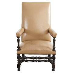 King Louis Chair – Antique Wood Fabric Back – Professional Party