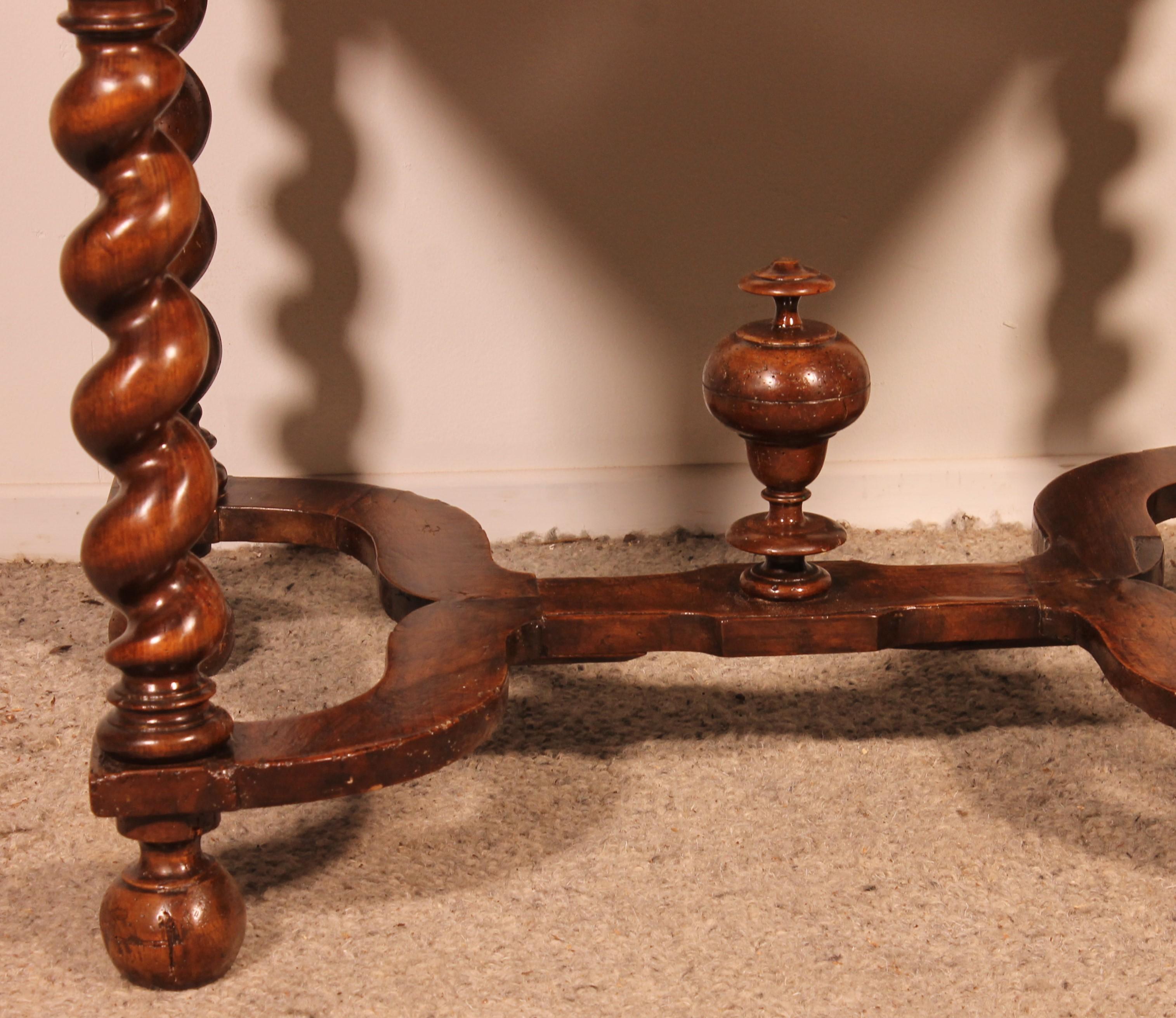French Louis XIII Table In Walnut -17th Century For Sale
