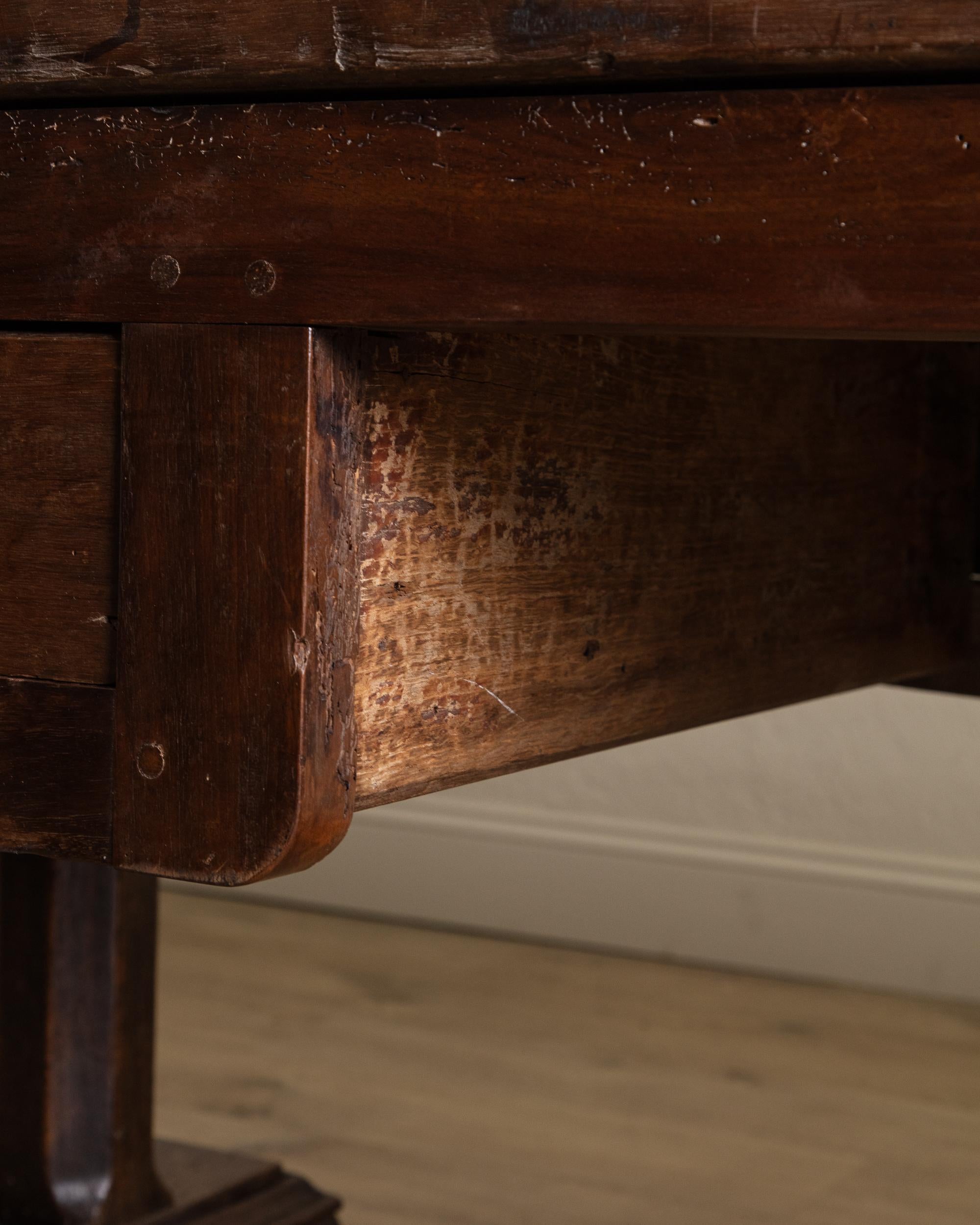 Louis XIII Walnut Desk w/ False Drawer Front. France, 18th Century For Sale 7