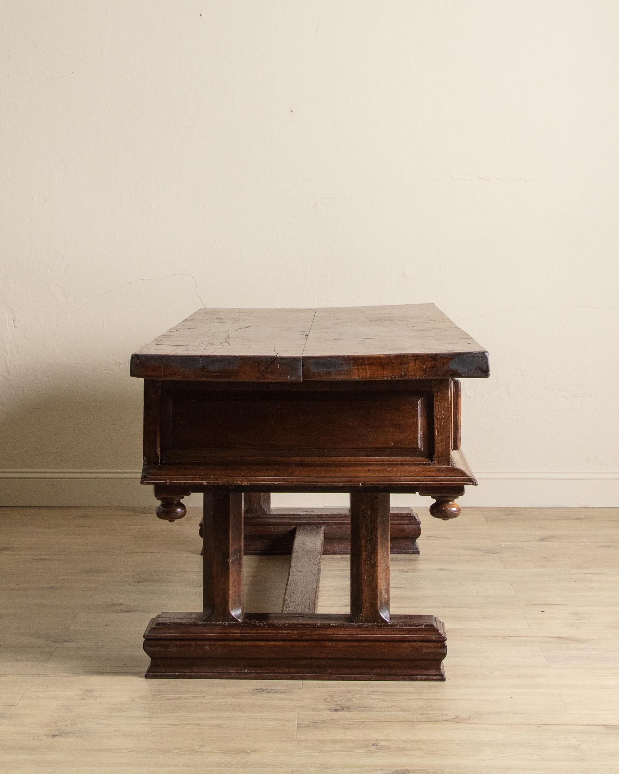 Woodwork Louis XIII Walnut Desk w/ False Drawer Front. France, 18th Century For Sale