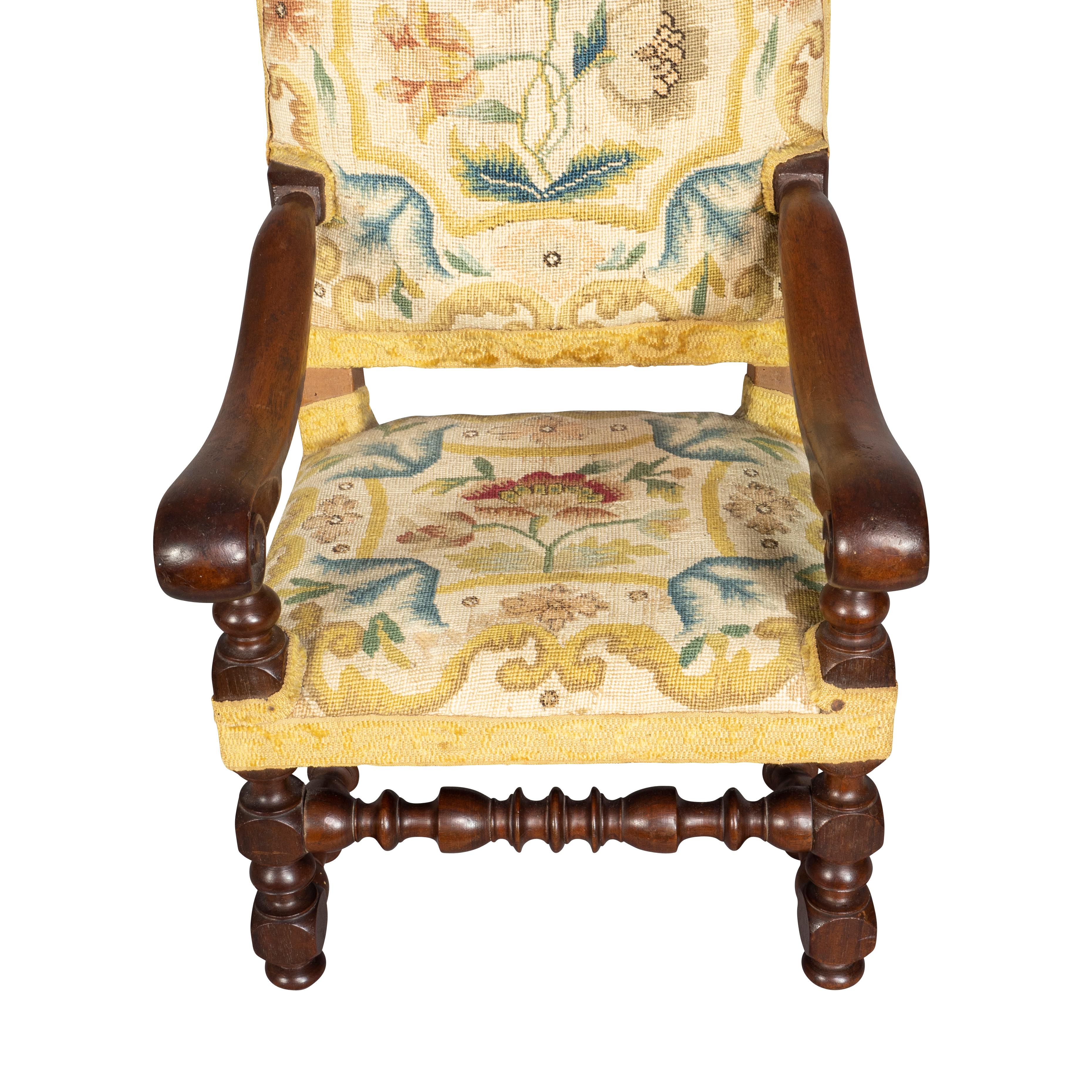 French Louis XIII Walnut Miniature Armchair For Sale