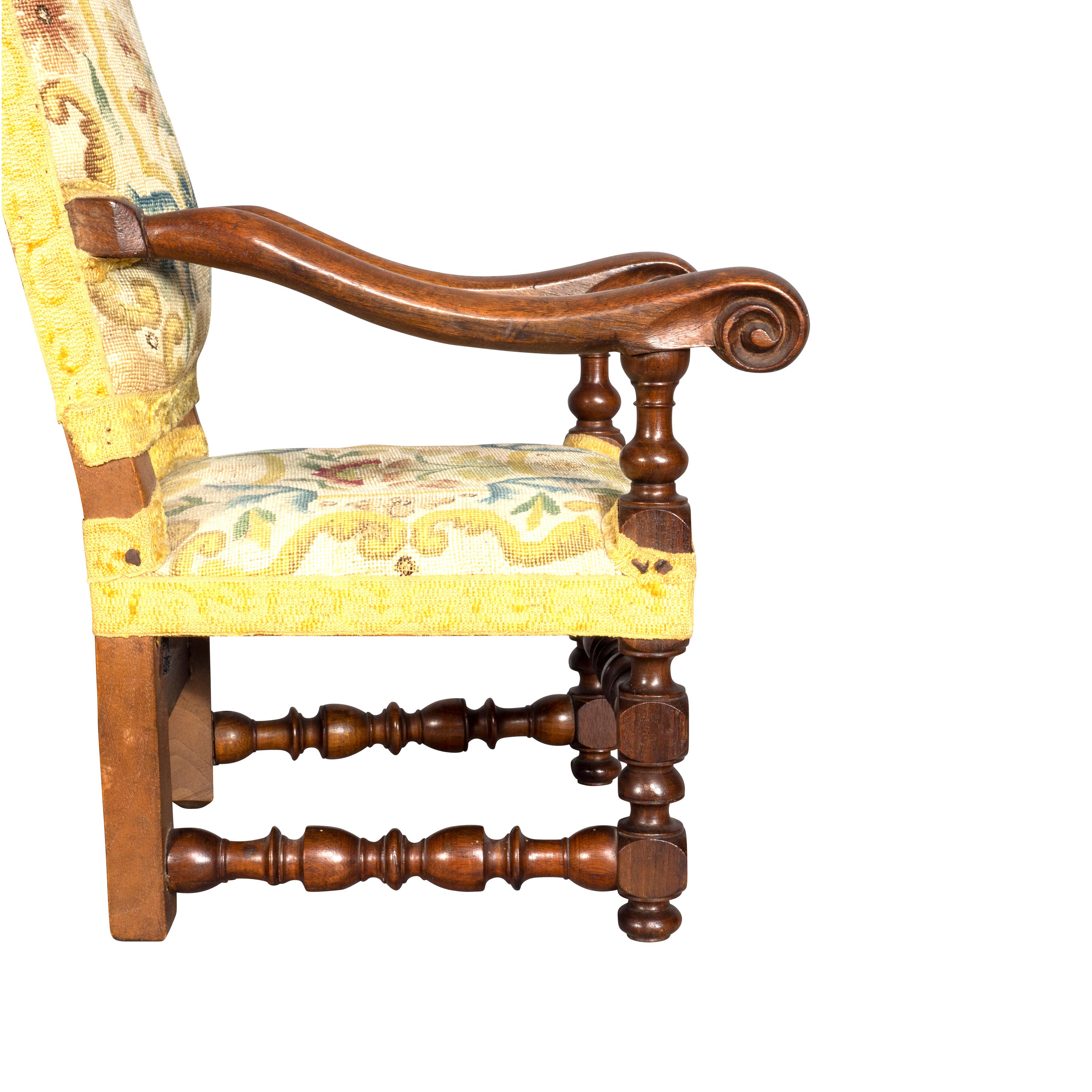 Louis XIII Walnut Miniature Armchair For Sale 1