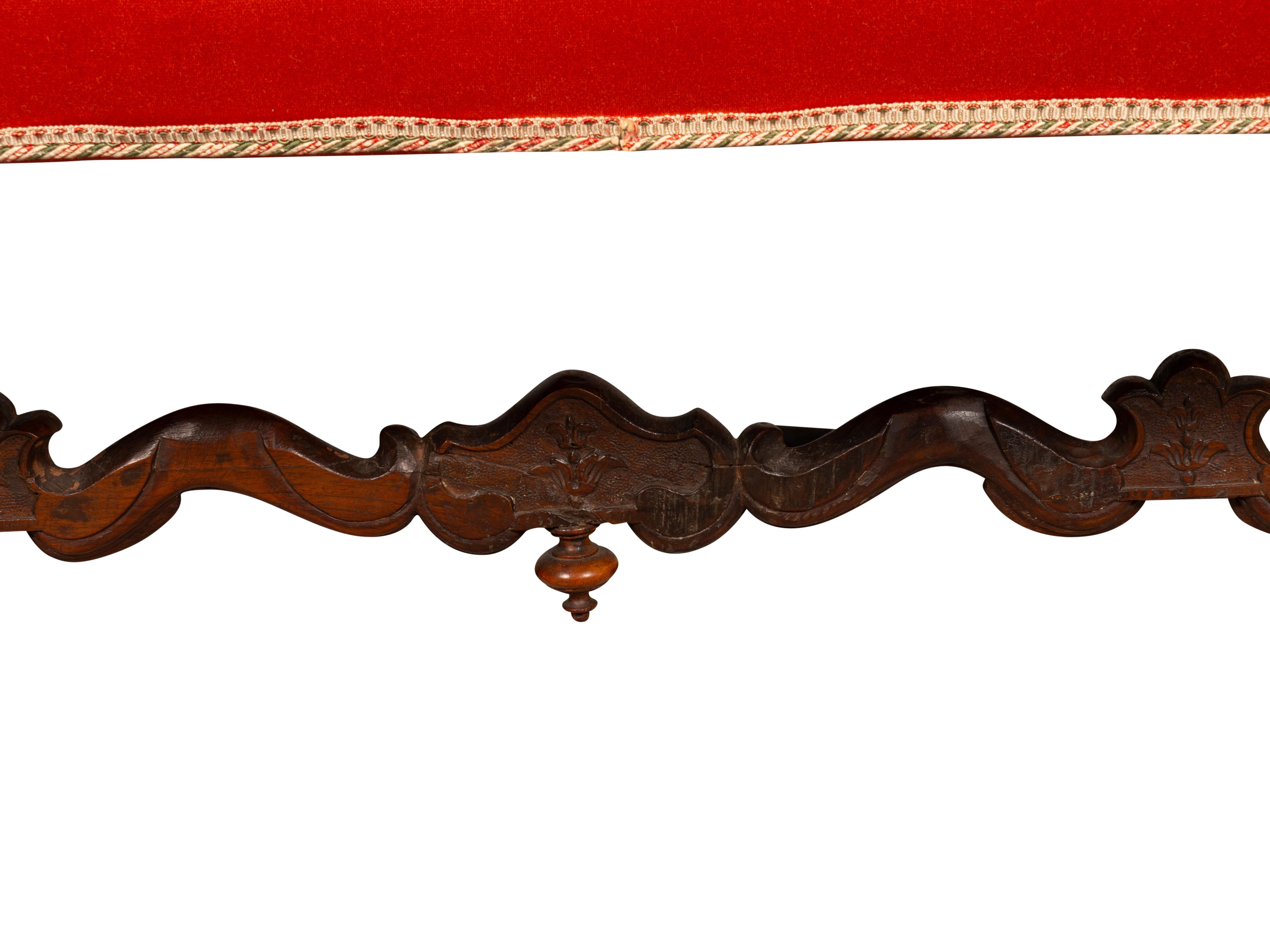 Louis XIV Walnut Os De Mouton Bench 3
