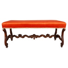 Louis XIV Walnut Os De Mouton Bench