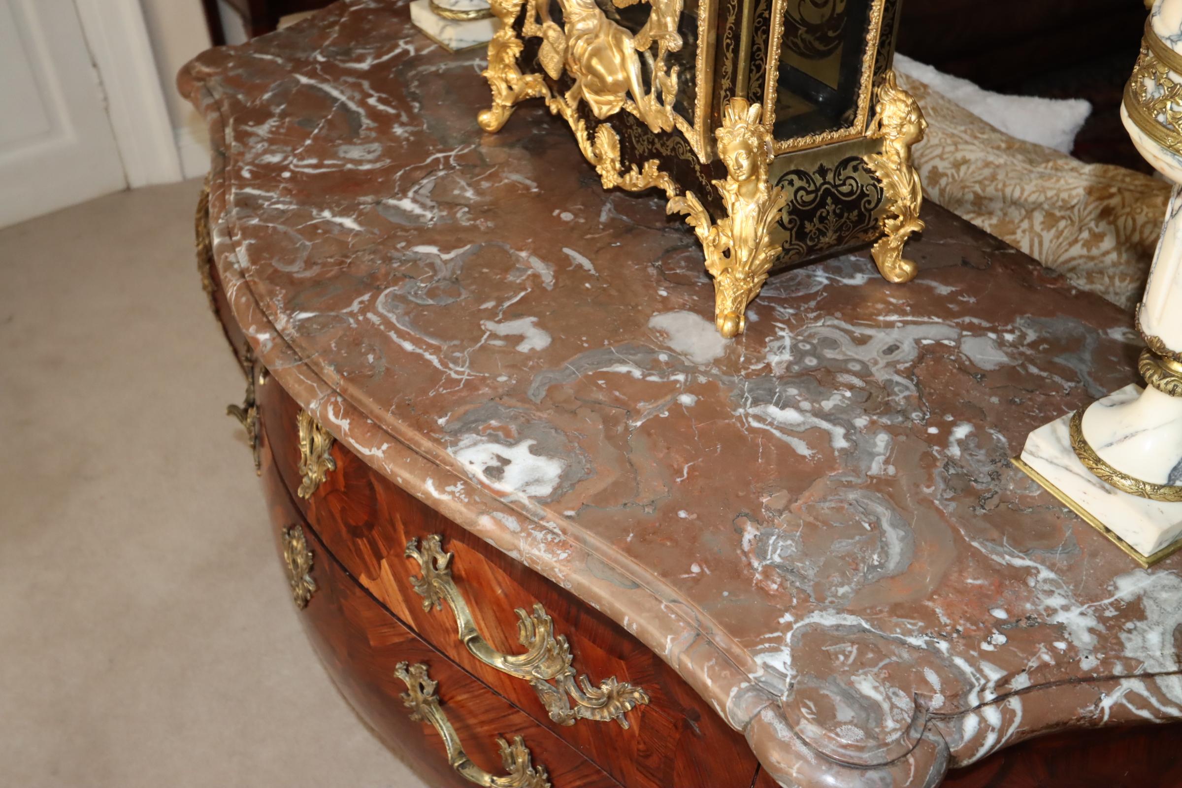 Louis XIV,  17th Century Kingwood  Commode with Marble Top For Sale 2