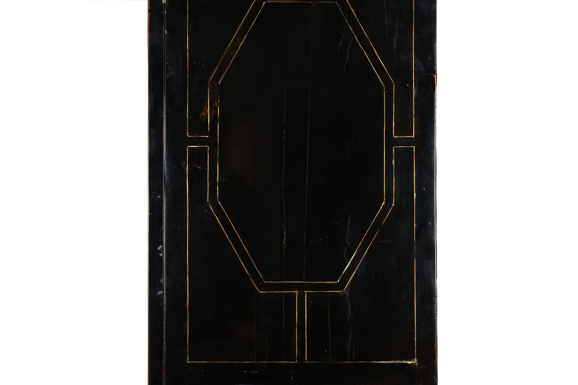 Louis XIV Antique Ebonized Brass-Inlaid Display Cabinet Bookcase Vitrine For Sale 11