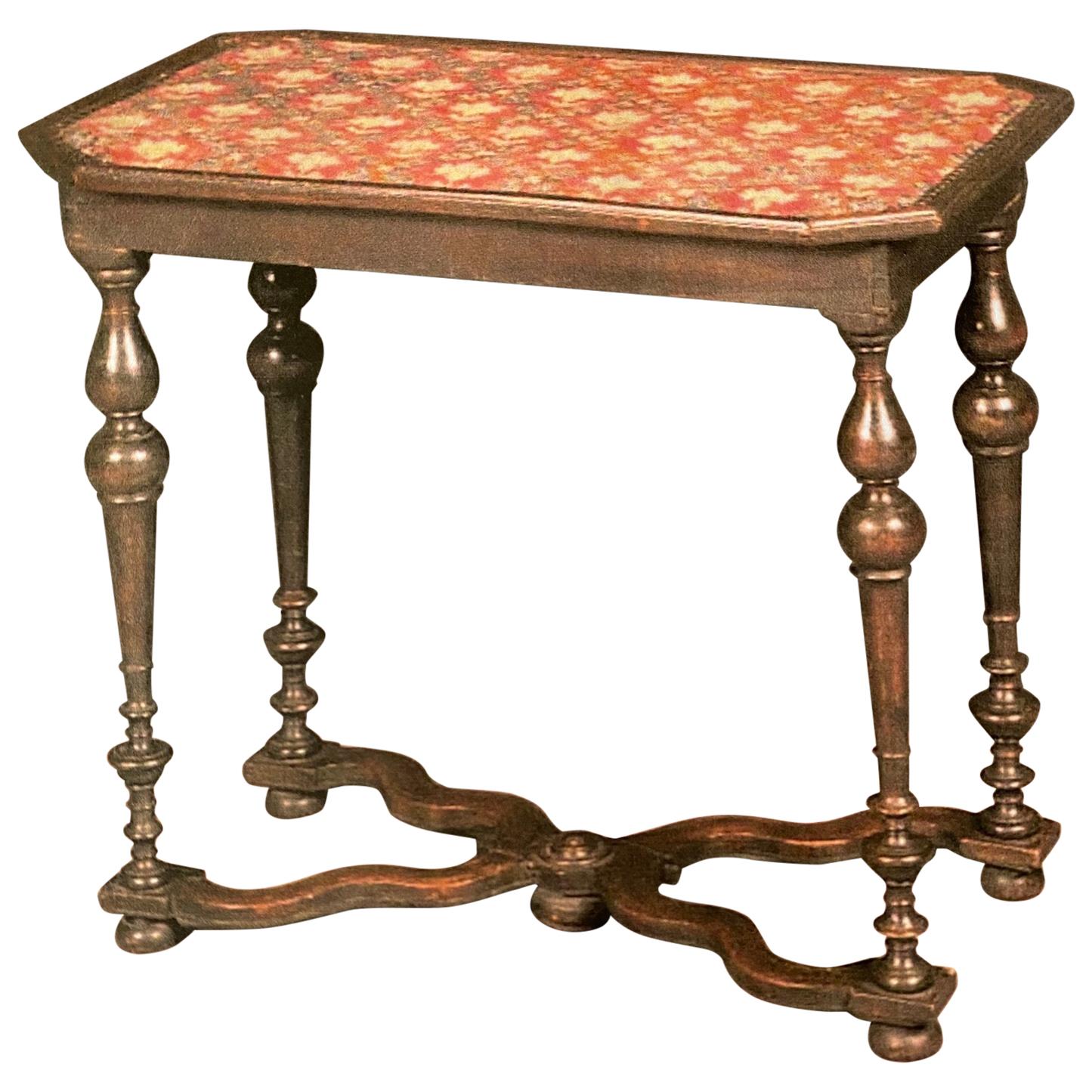 Louis XIV Beechwood and Needlework-Lined Occasional Table For Sale