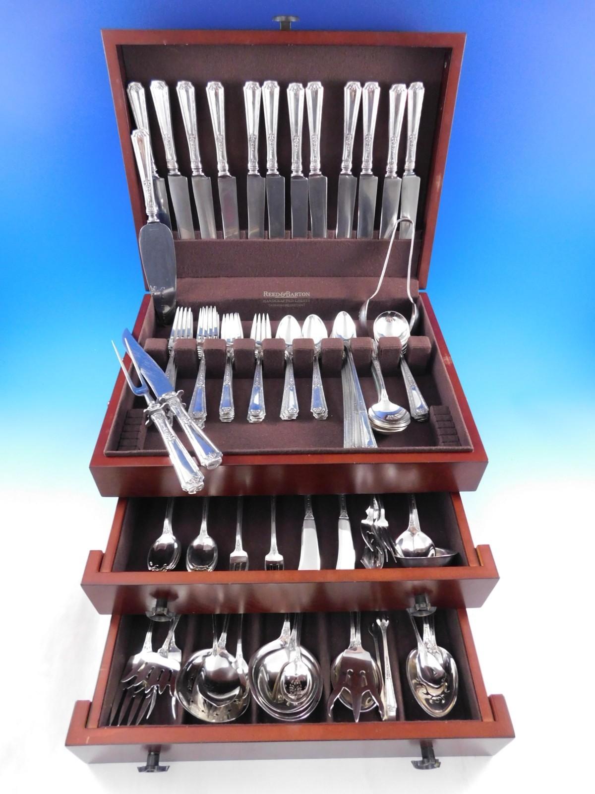 Celebrate all of your meals in style with this Louis XIV by Towle sterling silver flatware set. Founded in 1690 in Massachusetts, the elite artisans at Towle Silversmiths handcrafted exquisite sterling silver with exceptional quality balanced with